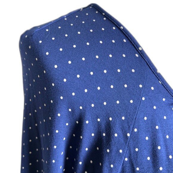 J. Jill Wearever Size Large Blue w/ White Polka Dots 3/4 Length Sleeves 2/$25 - Picture 5 of 10